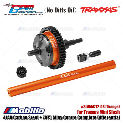 GPM Part #SLAM4712-B (Blue) #SLAM4712-OR (Orange) 4140 Carbon Steel + 7075 Alloy Centre Complete Differential for Traxxas Mini Slash Upgrade
