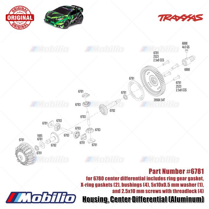 Traxxas Part #6781 Metal Housing Center Differential for 6780 RC Ford Raptor Hoss Rustler Slash Stampede