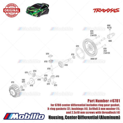 Traxxas Part #6781 Metal Housing Center Differential for 6780 RC Ford Raptor Hoss Rustler Slash Stampede