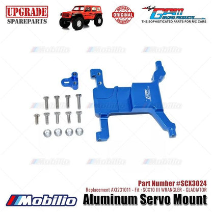 GPM Part #SCX3024 Aluminum Servo Mount RC Upgrade Axial SCX10 III Jeep Wrangler - Gladiator