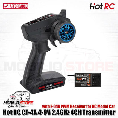 HotRC CT-4A 4-9V 2.4GHz 4CH Transmitter with F-04A PWM Receiver RC