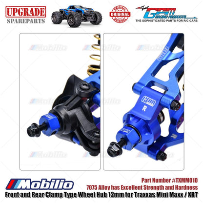 GPM Part #TXMM010 7075 Alloy Front And Rear Clamp Type Wheel Hub 12mm for RC Traxxas Mini Maxx / Mini XRT
