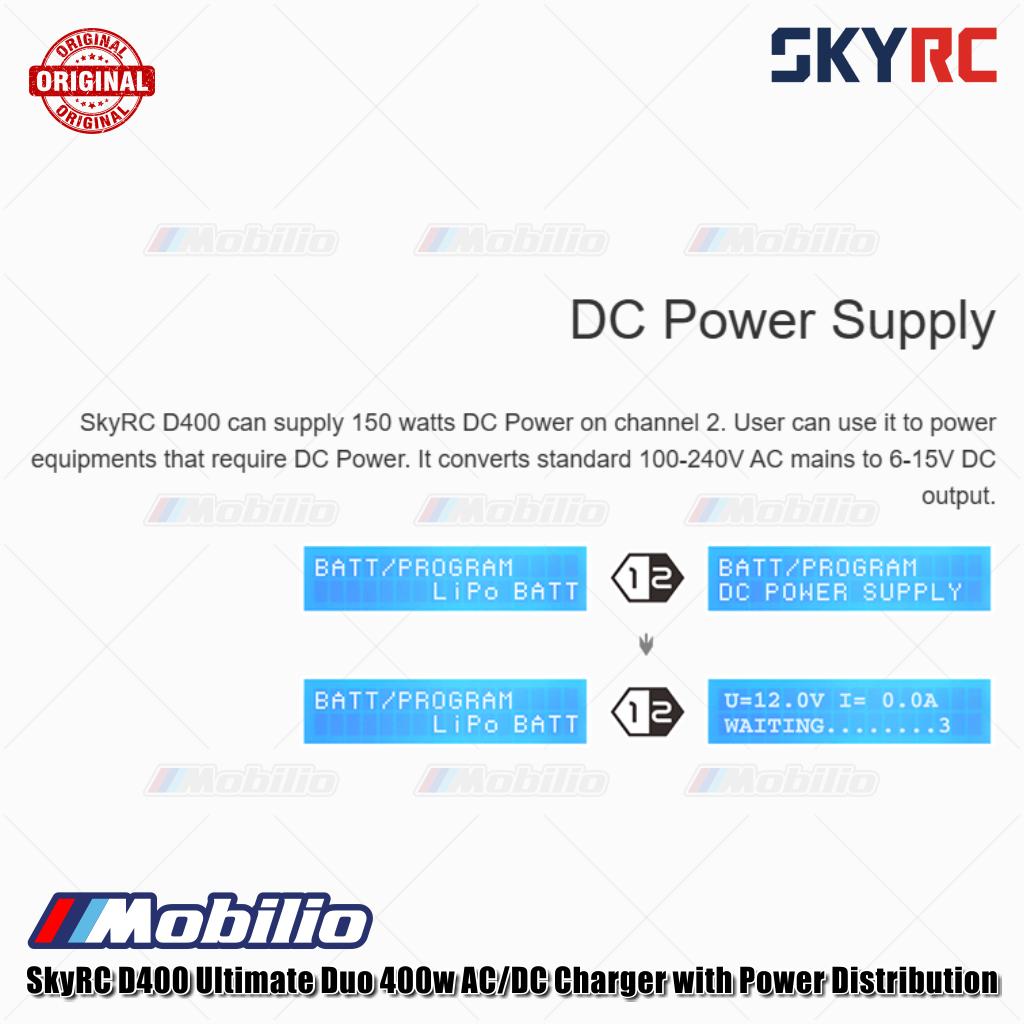SkyRC D400 Ultimate Duo 400w AC/DC Charger dengan Distribusi Daya SK-100123