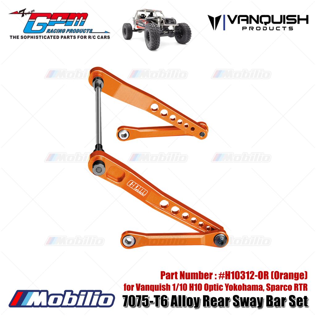 GPM Part #H10312 7075-T6 Alloy Rear Sway Bar Set for Vanquish 1/10 H10 Optic Yokohama Sparco RTR
