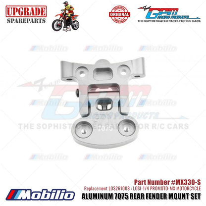 GPM Part #MX330 Aluminum 7075 Rear Fender Mount Set #LOS261008 Losi 1/4 Promoto MX Motorcycle