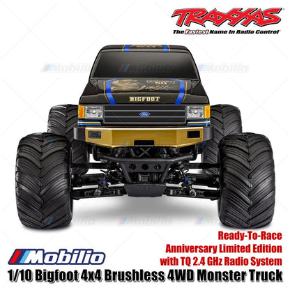 Traxxas 67134-1 1/10 Bigfoot 4x4 Brushless 4WD Monster Truck Edisi Terbatas Ulang Tahun ke-50 RTR EP dengan Sistem Radio TQ 2.4 GHz