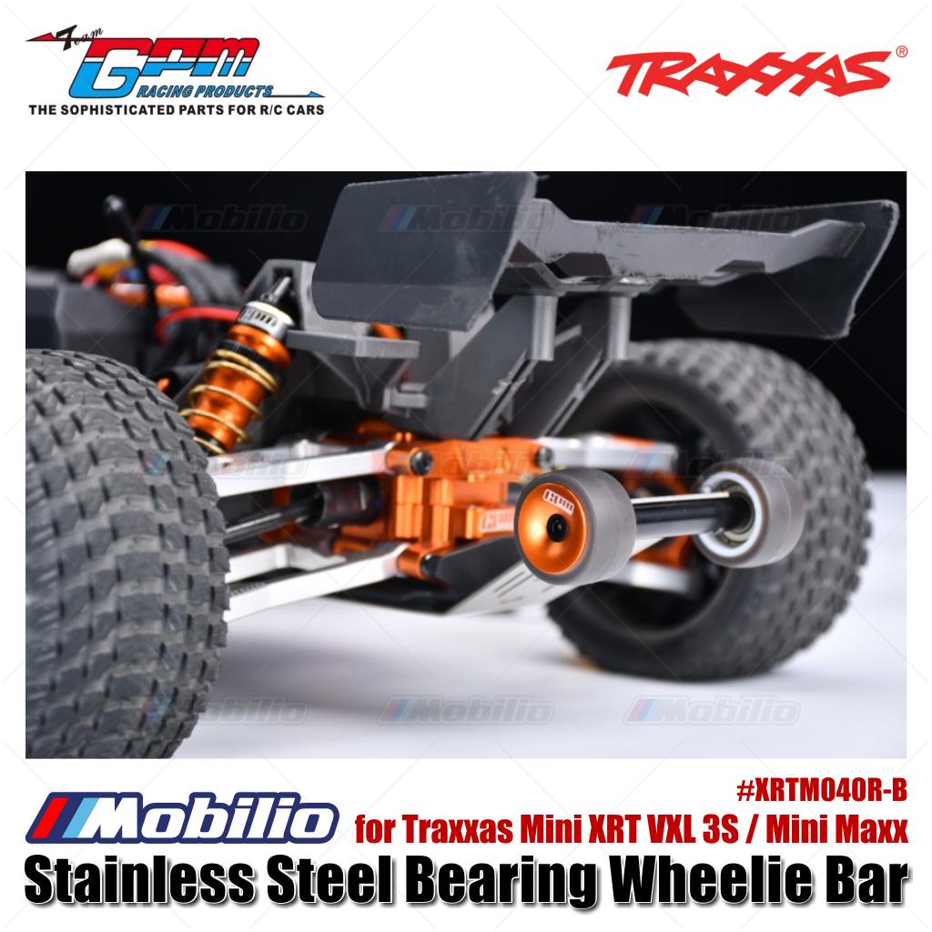 GPM Part #XRTM040R-B Stainless Steel Bearing Wheelie Bar for Traxxas Mini XRT VXL 3S / Mini Maxx Upgrade