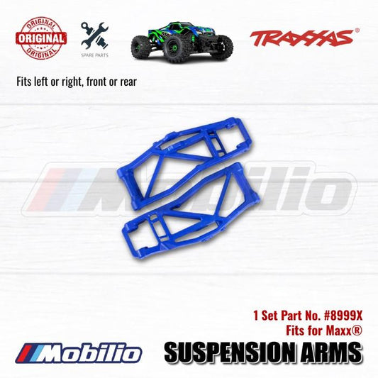 Traxxas Part #8999X Lower Suspension Arm Biru Kiri dan Kanan untuk digunakan dengan Kit Suspensi #8995 WideMaxx RC Maxx Monster Truck