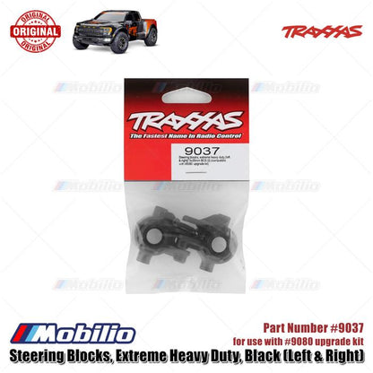 Traxxas Part #9037 Steering Blocks Extreme Heavy Duty Black Left & Right for 9080 Upgrade Kit Ford ST Rally Raptor Rustler Slash Stampede