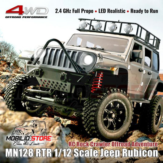 MN128 RTR 1/12 Scale Jeep Rubicon RC Rock Crawler Offroad Adventure