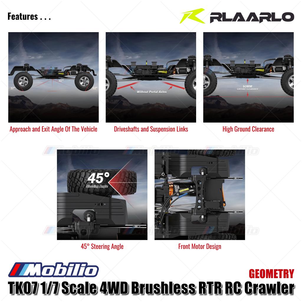Rlaarlo TK07 Skala 1/7 4WD Brushless RTR 2.4GHz RC Crawler Adventure Off-Road Remote Control