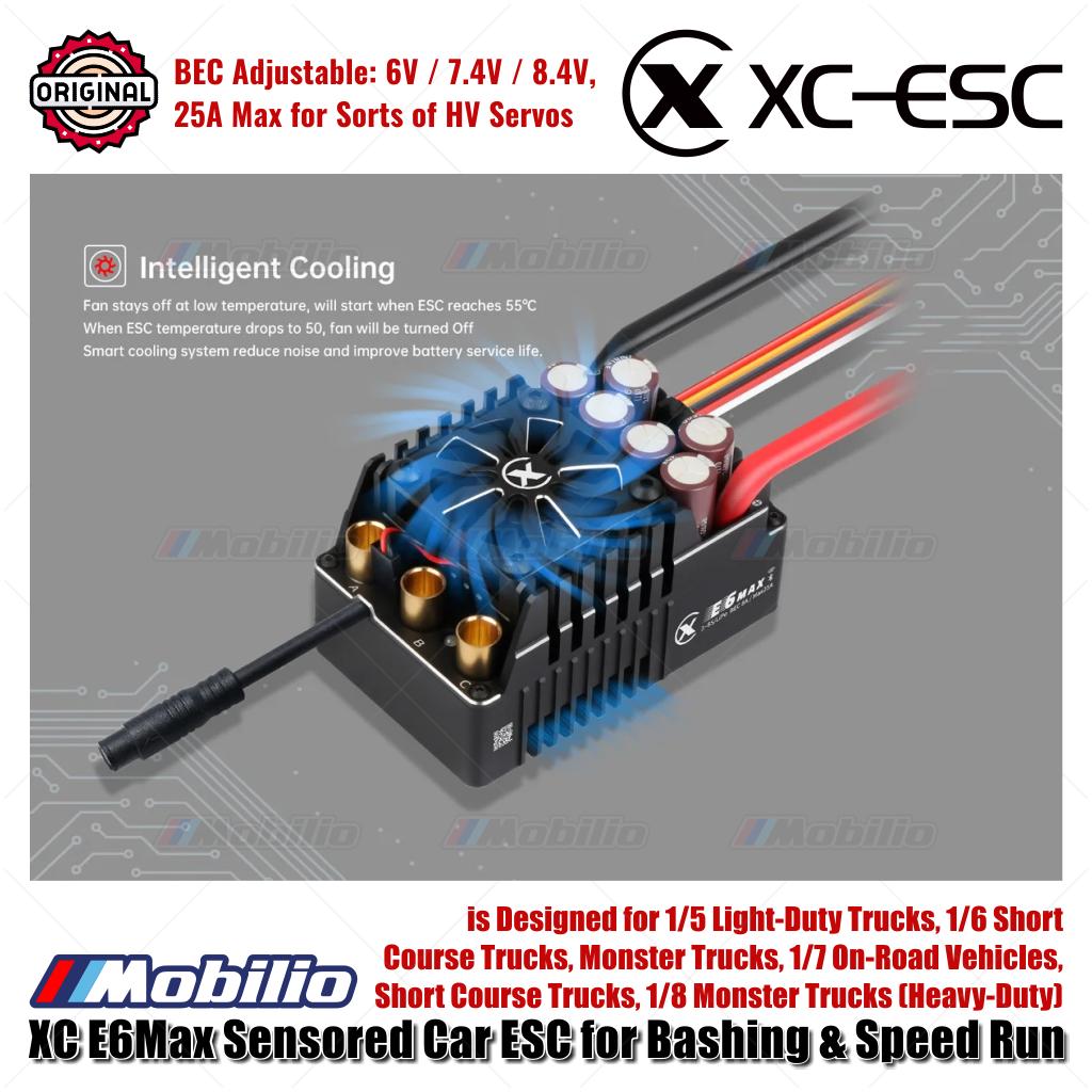 XC-ESC E6 MAX Brushless Sensored ESC untuk Mobil RC LiPo 3-8S 550A Kontinu BEC 8A 25A Puncak