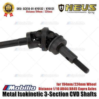 MEUS Racing Poros CVD Isokinetik Logam 3 Bagian untuk Jarak Roda 194mm/224mm Gandar Capra AR44/AR45 1/10