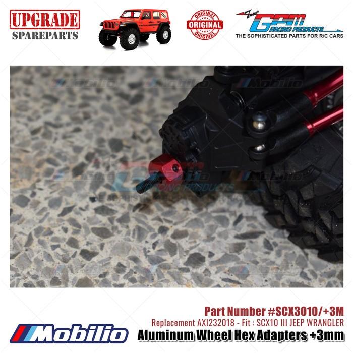 GPM Part #SCX3010/+3M Aluminum Wheel Hex Adapters +3mm Upgrade Axial SCX10 III Jeep Wrangler AXI232018 Replacement  Remote Control
