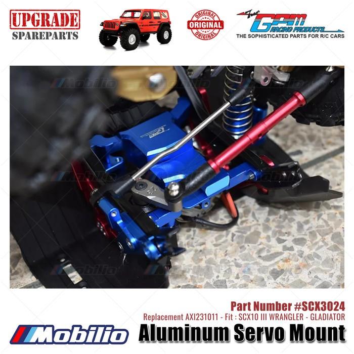 GPM Part #SCX3024 Aluminum Servo Mount RC Upgrade Axial SCX10 III Jeep Wrangler - Gladiator