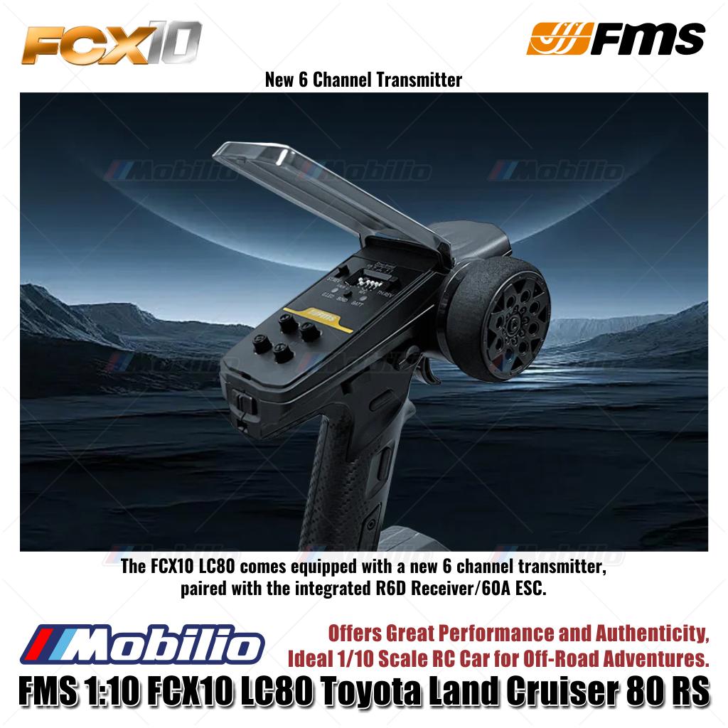Mobil RC FMS 1:10 FCX10 LC80 Toyota Land Cruiser 80 RS untuk Petualangan Off-Road Crawler