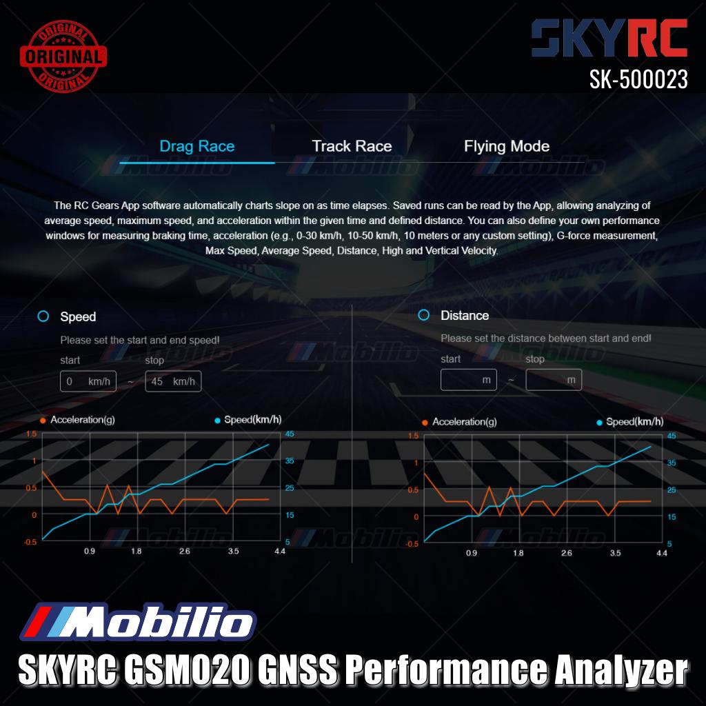 SKYRC #SK-500023 GSM020 GNSS Performance Analyzer Balap Drag Balap Trek Mode Terbang