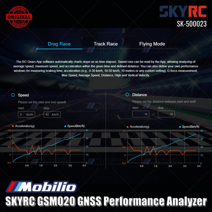 SKYRC #SK-500023 GSM020 GNSS Performance Analyzer Balap Drag Balap Trek Mode Terbang