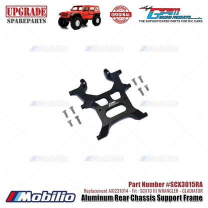 GPM Part #SCX3015RA Aluminum Rear Chassis Support Frame Axial SCX10 III Jeep Wrangler - Gladiator  Remote Control Toy