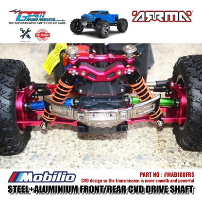 GPM Part #MAB108FRS Steel+Aluminium Front/Rear CVD Drive Shaft RC Upgrade Arrma Big Rock Vorteks Truck