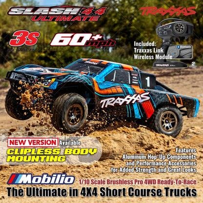 Traxxas 68277-4 Slash 4X4 Ultimate Clipless 1/10 Skala Brushless 4WD Short Course RTR