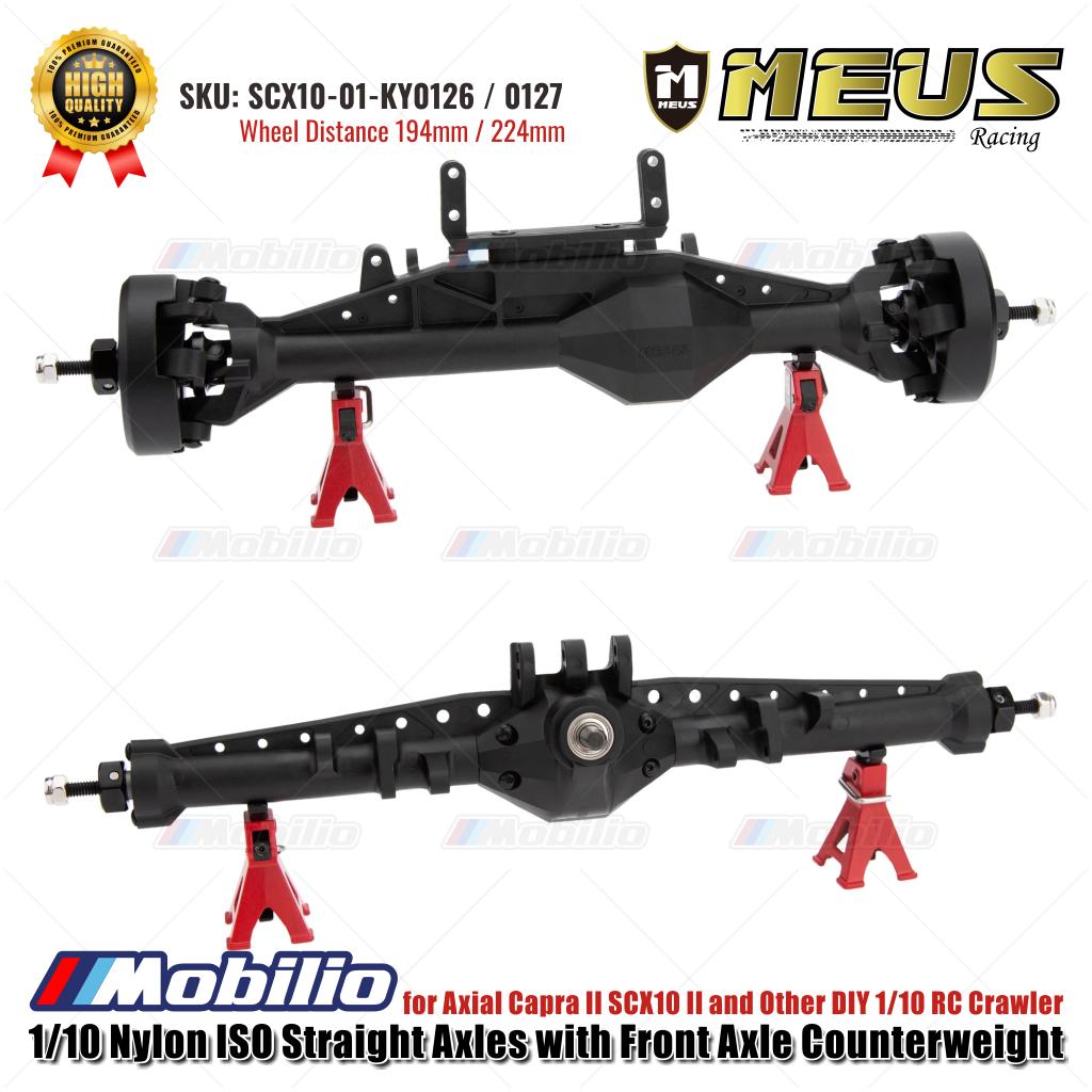 Gandar Lurus ISO Nilon 1/10 MEUS Racing dengan Penyeimbang Gandar Depan untuk Axial Capra II SCX10 II dan Crawler RC 1/10 DIY Lainnya
