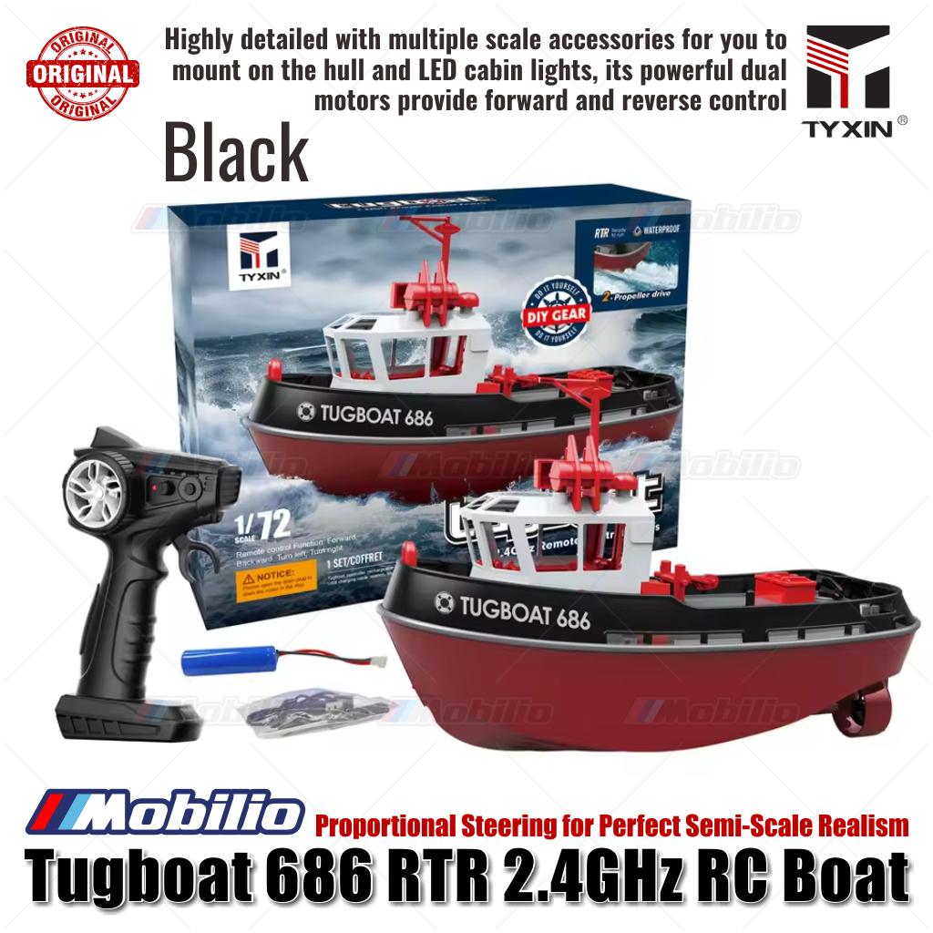 Tugboat TX686 RTR 2.4GHz 1/72 RC Boat Proportional Steering for Perfect Semi-Scale Realism