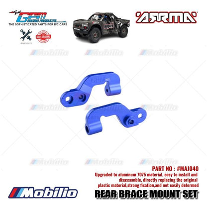 GPM Part #MAJ040 Aluminum Rear Brace Mount Set Arrma Mojave Big Rock 6S BLX Desert Monster Truck  Remote Control