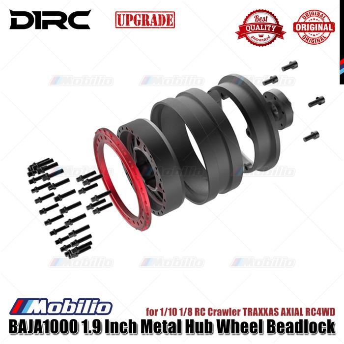 D1RC BAJA1000 Velg Logam Hub Beadlock 1.9 Inci untuk Crawler RC 1/10 1/8 TRAXXAS AXIAL RC4WD Bagian Peningkatan