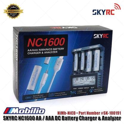 Skyrc Bagian #SK-100191 NC1600 Pengisi Daya Baterai dan Penganalisis DC NiMh-NiCD AA AAA