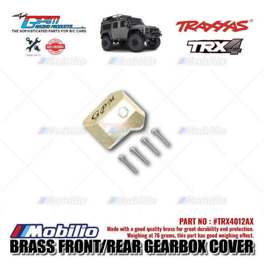 GPM Part #TRX4012AX Brass Front/Rear Gearbox Cover for Traxxas TRX4 Crawler Car
