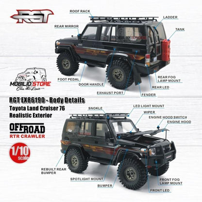RGT EX86190 Rescuer Toyota Land Cruiser 76 Mobil RC Crawler 1/10 RTR