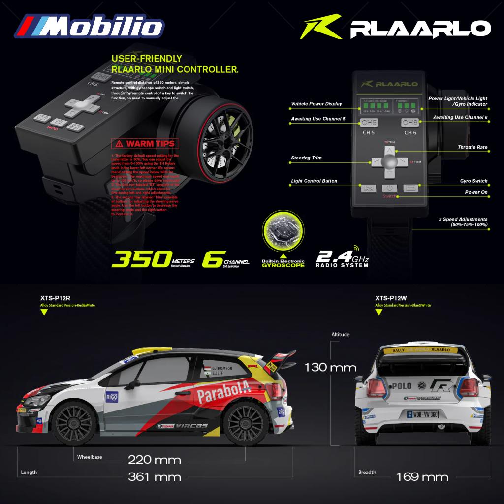 Rlaarlo XTS-P12 1/12 Metal Brushless 4WD RTR 2.4GHz RC Rally Car Remote Control