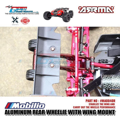 GPM Part #MAO040R Aluminum Rear Wheelie With Wing Mount Arrma Outcast 6S BLX Stunt Truck