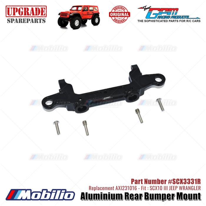 GPM Part #SCX3331R Aluminium Rear Bumper Mount Upgrade Axial SCX10 III Jeep Wrangler AXI231016 Replacement