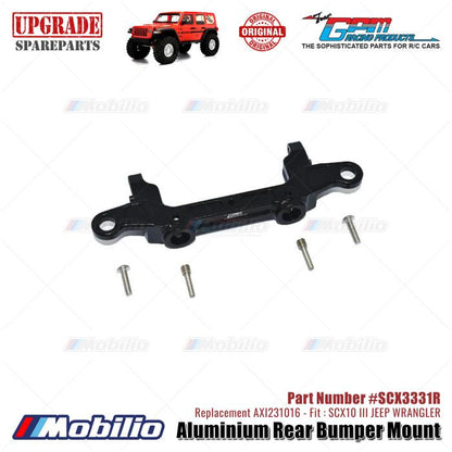 GPM Part #SCX3331R Aluminium Rear Bumper Mount Upgrade Axial SCX10 III Jeep Wrangler AXI231016 Replacement