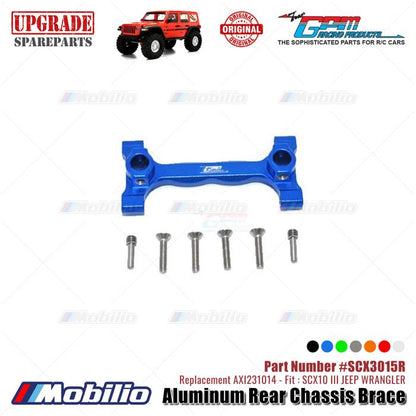 GPM Part #SCX3015R Aluminum Rear Chassis Brace Upgrade Axial SCX10 III Jeep Wrangler AXI231014 Replacement