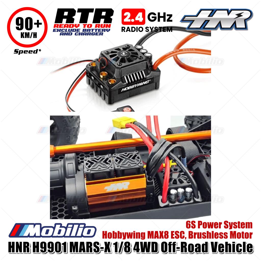 HNR H9901 MARS-X 1/8 4WD Off-Road Vehicle RC 6S Power System Hobbywing MAX8 ESC Brushless Motor RTR Remote Control