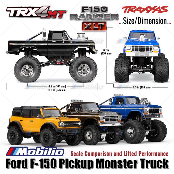 Traxxas 98044-1 TRX-4MT Ford F-150 Ranger XLT Pickup Monster Truck Bigfoot Skala 1/18 4X4 RTR Rakitan Lengkap Tahan Air TRX4MT Tanpa Klip
