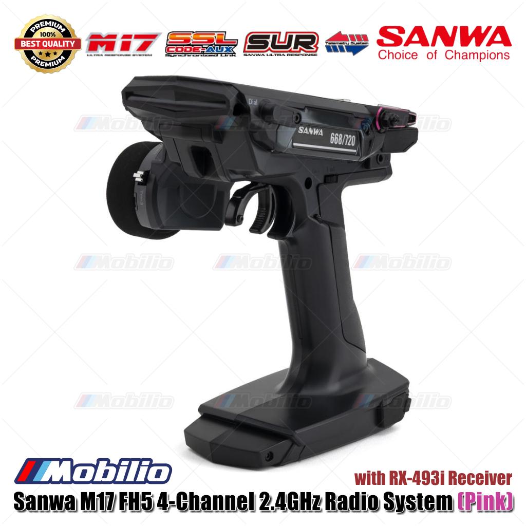 Sanwa Limited Edition M17 FH5 4-Channel 2.4GHz Radio System (Pink) with RX-493i Receiver