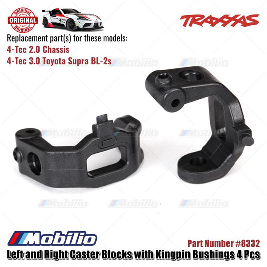 Traxxas Part #8332 Left and Right Caster Blocks with Kingpin Bushings RC 4-Tec Chassis