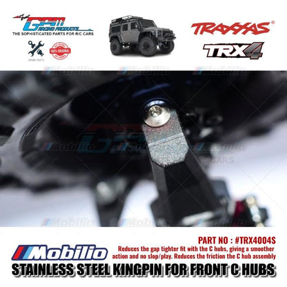 GPM Part #TRX4004S Stainless Steel King Pins For Front C Hubs - 4 pcs for Traxxas TRX4 Crawler Car