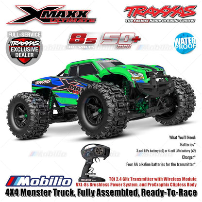 Traxxas 77097-4 X-Maxx XMaxx Ultimate 1/6 Monster Truck 8s Brushless TQI RTR 4WD TQI TSM RTR Clipless