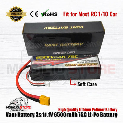 Vant Baterai Lipo 3S 11.1 Volt 6500 mAh 75C Baterai RC Lithium Polimer