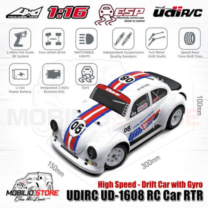 UDIR/C UD-1608 4WD 1/16 Racing Drift Rally Touring RC Car 2.4 GHz RTR