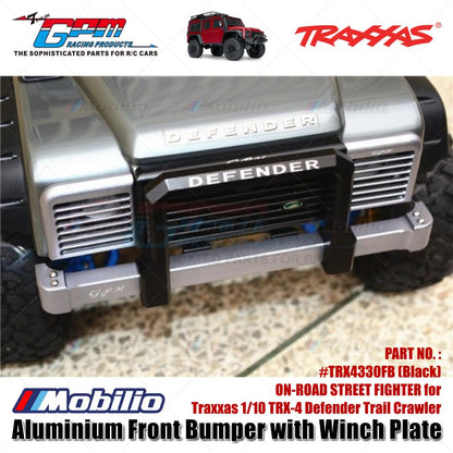 GPM Part #TRX4330FB Aluminium Front Bumper with Winch Plate for Traxxas 1/10 TRX-4 Defender Trail Crawler