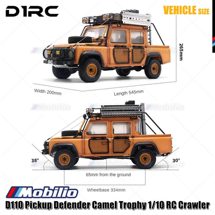 D1RC D110 Pickup Defender Camel Trophy 1/10 Scale 334mm Wheelbase RC Crawler Car Adventure