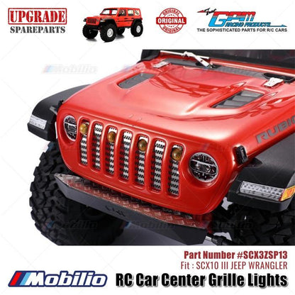 GPM Part #SCX3ZSP13 RC Car Center Grille Lights Decoration Axial SCX10 III Jeep Wrangler Led  Remote Control