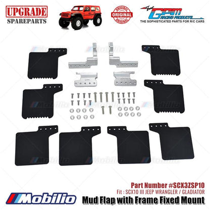 GPM Part #SCX3ZSP10 Mud Flap Decoration Axial SCX10 III Jeep Wrangler - Gladiator