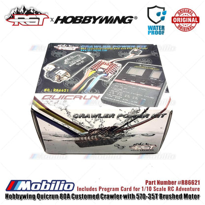 RGT Part #R86621 Hobbywing Quicrun 80A Customed Crawler Power KIT dengan Kombo Motor Brushed 570-35T RC Elektronik 1/10 Petualangan